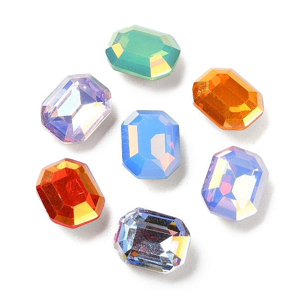 

PandaHall Glass Rhinestone Cabochons, Faceted, Pointed Back & Back Plated, Rectangle, Mixed Color, 10x8x4mm Glass Rhinestone Rectangle..., Multicolor