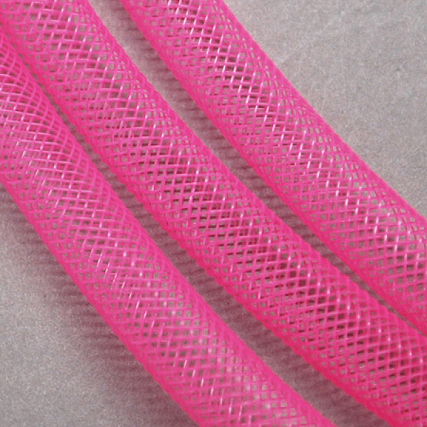 

PandaHall Plastic Net Thread Cord, Hot Pink, 8mm, 30Yards Plastic Pink