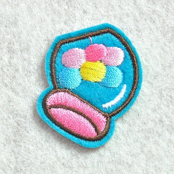

PandaHall Computerized Embroidery Cloth Iron/sew On Patches, Costume Accessories, Appliques, Candy, Dark Turquoise, 38x35mm Cloth Candy Cyan