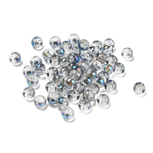 

PandaHall Glass Seed Beads, AB Color, Rondelle, Light Sky Blue, 4x3mm, Hole: 1.2mm, 20g/bag Glass