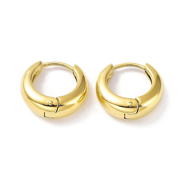 

PandaHall Ion Plating(IP) 304 Stainless Steel Polishing Hoop Earrings, Real 18K Gold Plated, 15x6mm 304 Stainless Steel Ring