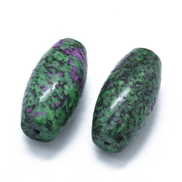 

PandaHall Natural Ruby in Zoisite Two Half Drilled Holes Beads, Dyed, Oval, 49.5~50x25mm, Hole: 2mm Ruby in Zoisite Oval