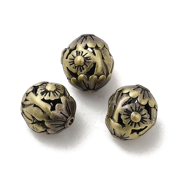 

PandaHall Tibetan Style Rack Plating Brass Beads, Long-Lasting Plated, Flower, Brushed Antique Bronze, 10.5x9mm, Hole: 1.2mm Brass Flower