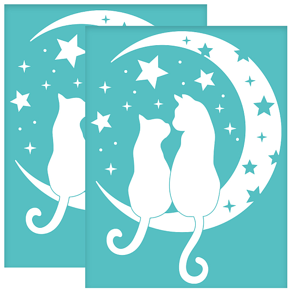 

PandaHall Self-Adhesive Silk Screen Printing Stencil, for Painting on Wood, DIY Decoration T-Shirt Fabric, Turquoise, Cat Shape, 280x220mm...