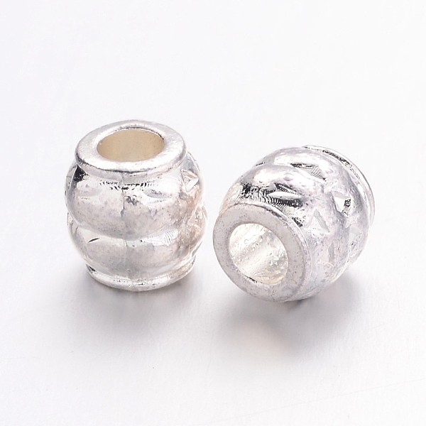 

PandaHall Tibetan Style Large Hole Barrel Beads, Silver, Lead Free & Cadmium Free, 8x8mm, Hole: 3.5mm Alloy Barrel Silver