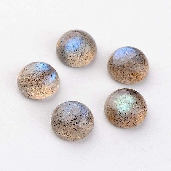 

PandaHall Natural Labradorite Cabochons, Half Round/Dome, 8x4mm Labradorite Half Round Orange