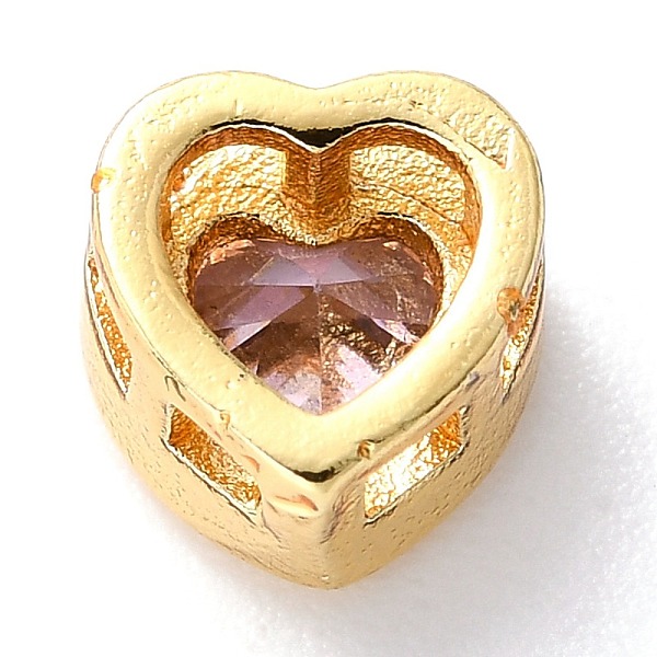 

PandaHall Brass inlaid Cubic Zirconia Slide Charms, Real 18K Gold Plated, Heart, Pink, 6.5x6.5x4mm, Hole: 0.8x2mm Brass+Cubic Zirconia Heart...
