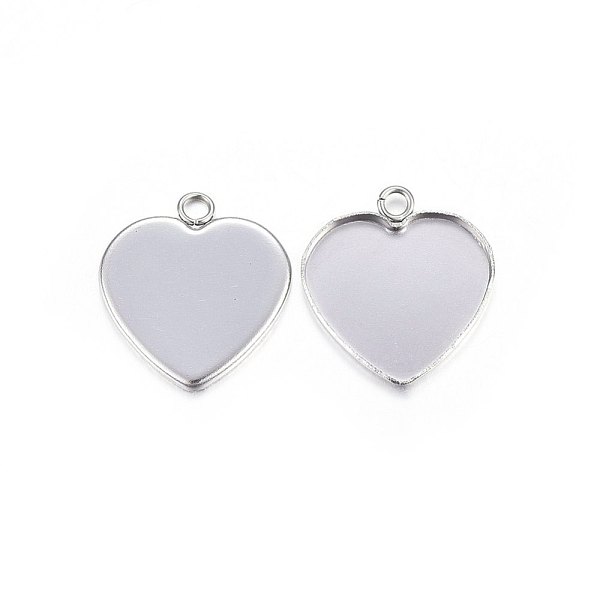 

PandaHall 304 Stainless Steel Pendant Cabochon Settings, Plain Edge Bezel Cups, Heart, Stainless Steel Color, 11.5x10x2mm, Hole: 1.8mm...