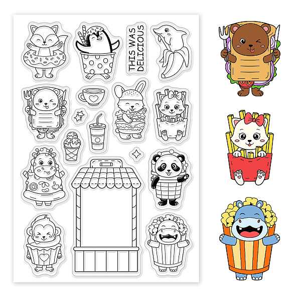 

PandaHall PVC Plastic Stamps, for DIY Scrapbooking, Photo Album Decorative, Cards Making, Stamp Sheets, Animal Pattern, 16x11x0.3cm Plastic...