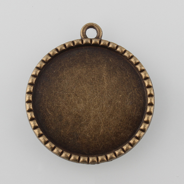 

PandaHall Tibetan Style Antique Bronze Alloy Flat Round Pendant Cabochon Settings, Cadmium Free & Nickel Free & Lead Free, Antique Bronze...