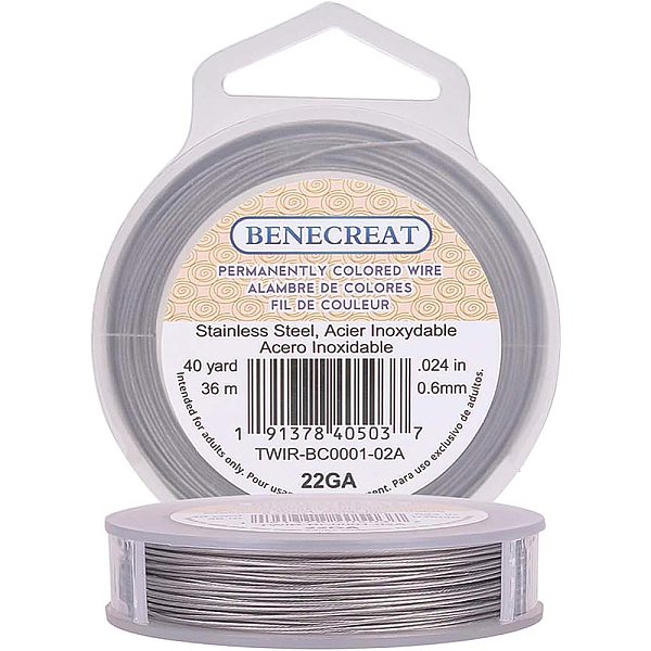 

PandaHall BENECREAT 36m 0.6mm 7-Strand Nylon Coated Craft Jewelry Beading Wire Tiger Tail Beading Wire for Necklaces Bracelets Ring..., Gray