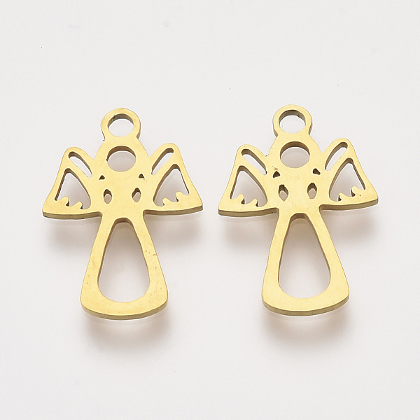 

PandaHall 201 Stainless Steel Pendants, Laser Cut Pendants, Angel, Golden, 17x12x1mm, Hole: 1.6mm 201 Stainless Steel Angel & Fairy