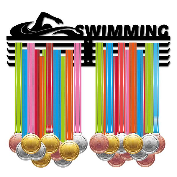 

PandaHall CREATCABIN Swimming Medal Hanger Display Sports Medal Holder Over 60+ Medals Award Iron Holder Rack Frame Wall Mounted Hanging for...
