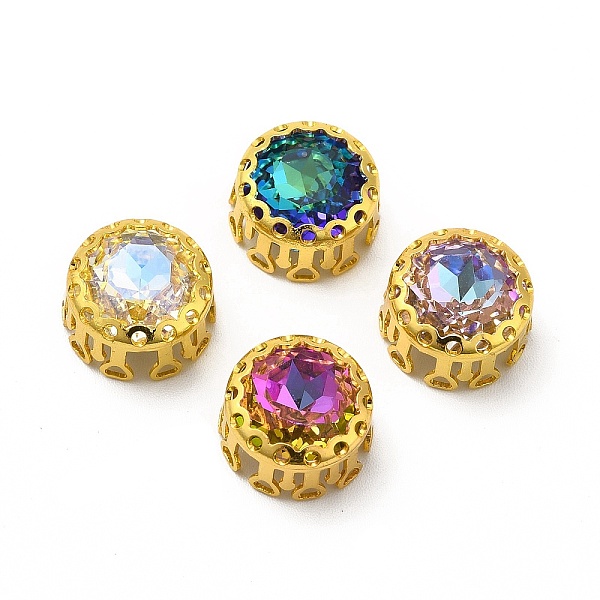 

PandaHall Round Shaped Sew on Rhinestone, Glass Rhinestone, Garments Accessories, Multi-Strand Links, with Golden Tone Brass Findings, Mixed..., Multicolor