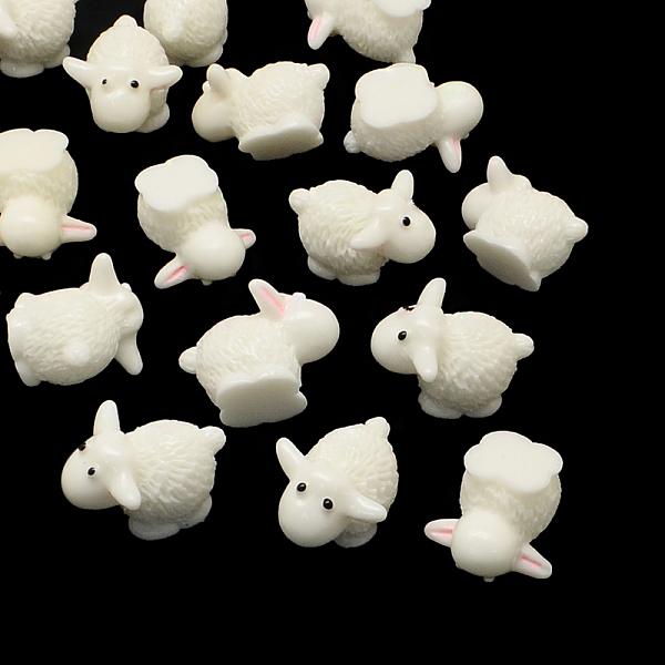 

PandaHall Sheep Resin Cabochons, WhiteSmoke, 17~18x13~14x12~14mm, Bottom: 9mm Resin Sheep White