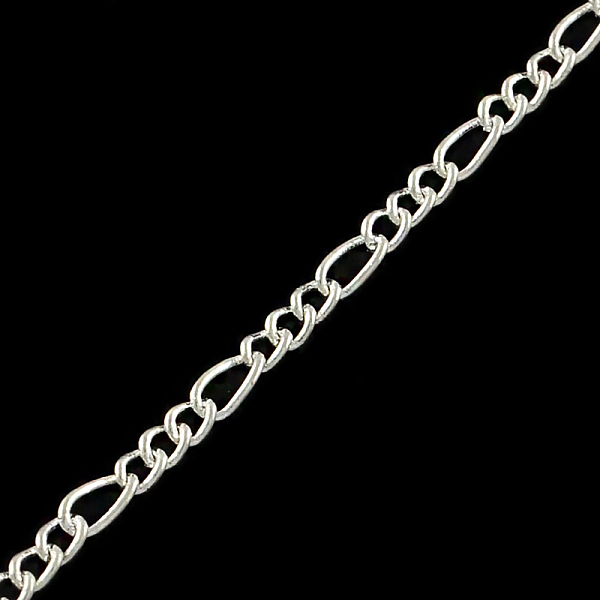 

PandaHall Iron Figaro Chains, with Spool, Soldered, Silver Color Plated, 5.3x2.6x0.6mm, about 328.08 Feet(100m)/roll Iron Silver