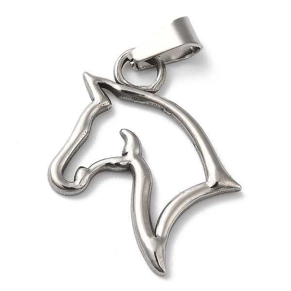 

PandaHall 304 Stainless Steel Pendants, Hollow Horse Head Charms, Stainless Steel Color, 22.5x19x1.5mm, Hole: 3.5x6.5mm 304 Stainless Steel..., Silver