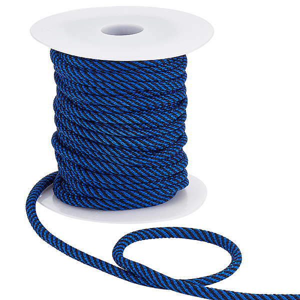 

PandaHall BENECREAT 20 Yards Round Polyester Cords, Twisted Round Rope, with 1Pc Plastic Spool, for Garment Accessories, Black, Royal Blue...