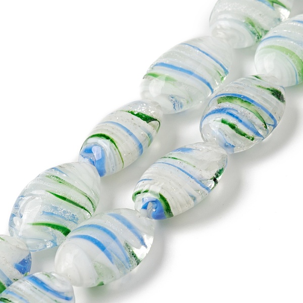 

PandaHall Handmade Lampwork Beads Strands, Oval, WhiteSmoke, 25x16.5x10.5mm, Hole: 1.2mm, about 15pcs/strand, 14.37 inch(36.5cm) Lampwork..., White