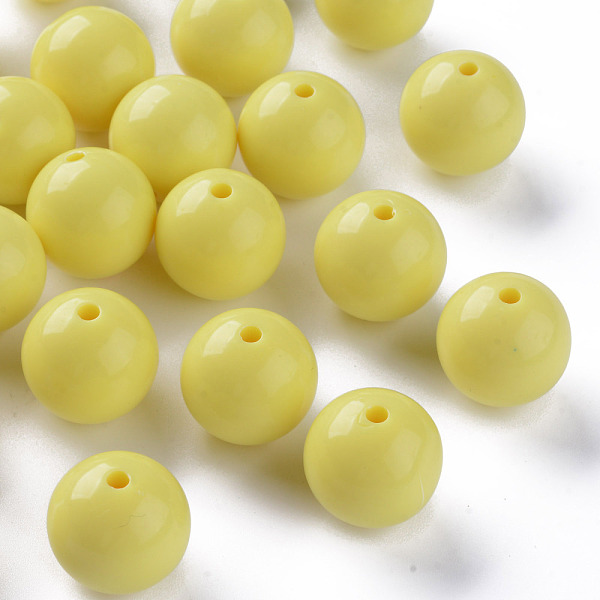

PandaHall Opaque Acrylic Beads, Round, Yellow, 20x19mm, Hole: 3mm, about 111pcs/500g Acrylic Round Yellow