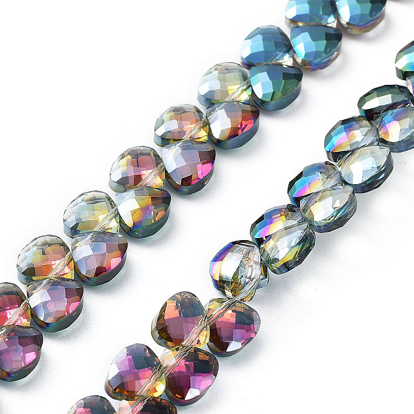 

PandaHall Electroplate Triangle Glass Beads Strands, Faceted, Colorful, 9x10x5mm, Hole: 1mm, about 100pcs/strand, 23.62''(60cm) Glass...