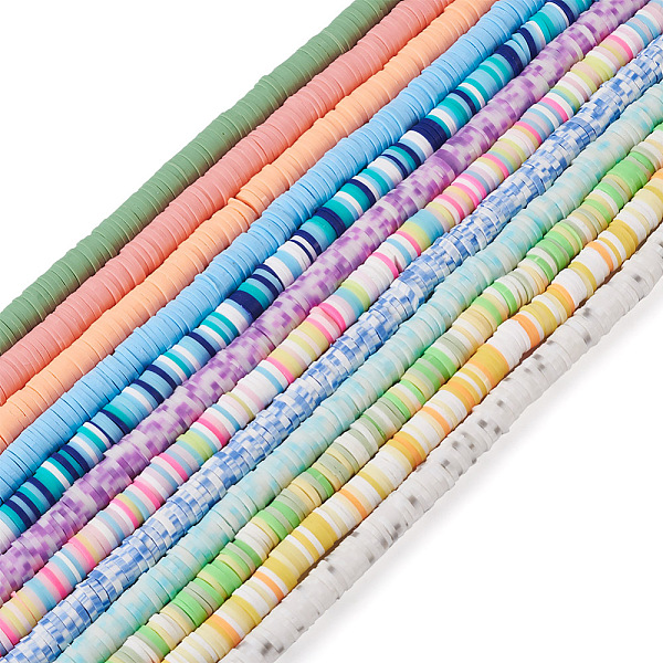 

PandaHall Cheriswelry 12 Strands 12 Colors Handmade Polymer Clay Beads Strands, for DIY Jewelry Crafts Supplies, Heishi Beads, Disc/Flat..., Multicolor