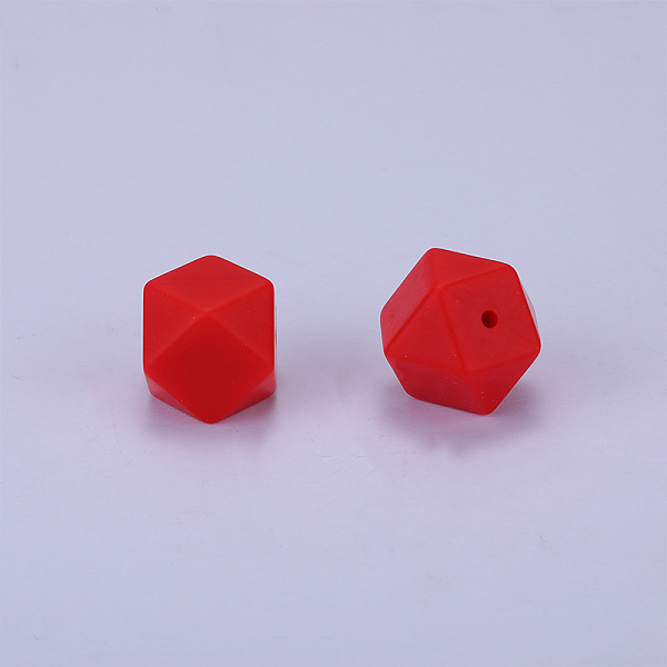 

PandaHall Hexagonal Silicone Beads, Chewing Beads For Teethers, DIY Nursing Necklaces Making, Crimson, 23x17.5x23mm, Hole: 2.5mm Silicone..., Pink