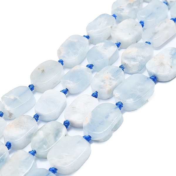 

PandaHall Natural Aquamarine Beads Strands, Rectangle, 15~11x10~13x5~7mm, about 22pcs/strand, 15.94''(40.5cm) Aquamarine Rectangle