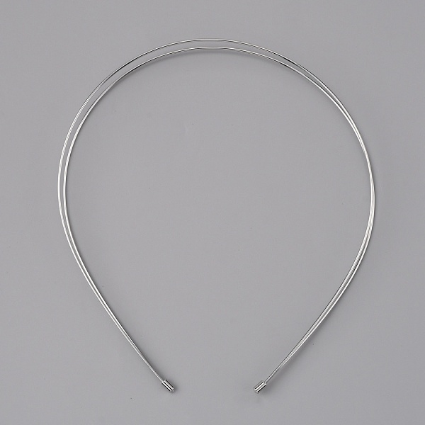 

PandaHall Alloy Double Hair Band Findings, Platinum, 138x119x3mm Alloy
