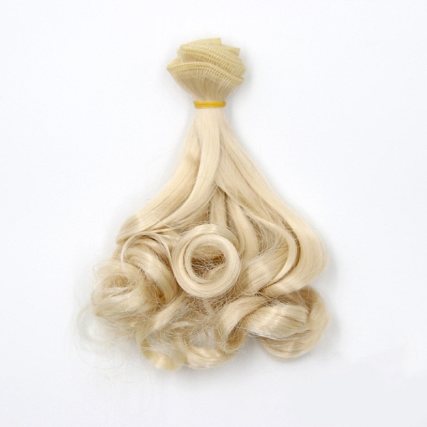 PandaHall High Temperature Fiber Long Pear Perm Hairstyle Doll Wig Hair, for DIY Girl BJD Makings Accessories, Lemon Chiffon, 5.91~39.37...