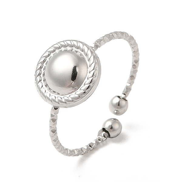 

PandaHall 304 Stainless Steel Flat Round Open Cuff Ring for Women, Stainless Steel Color, US Size 7 3/4(17.9mm) 304 Stainless Steel
