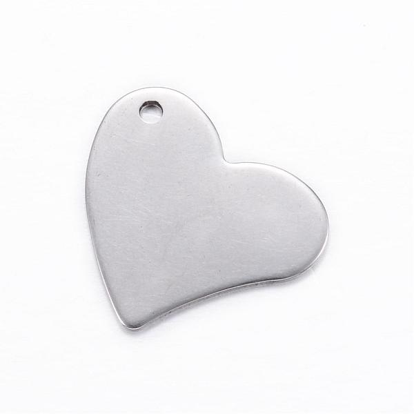 

PandaHall 201 Stainless Steel Stamping Blank Tag Pendants, Heart, Stainless Steel Color, 18x17x0.8mm, Hole: 1.5mm 201 Stainless Steel Heart