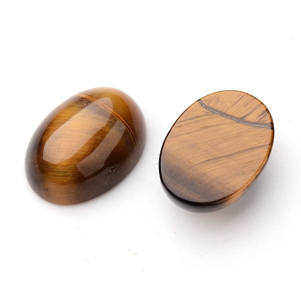 

PandaHall Natural Tiger Eye Oval Cabochons, 18x13x7mm Tiger Eye Oval