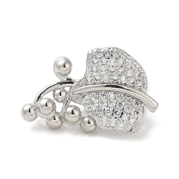 

PandaHall Rack Plating Brass Micro Pave Clear Cubic Zirconia Twister Clasps, Cadmium Free & Lead Free, Long-Lasting Plated, Leaf, Platinum...