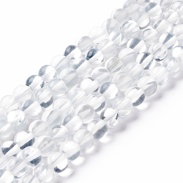 

PandaHall Synthetic Moonstone Beads Strands, Round, Clear, 6mm, Hole: 0.8mm, about 63pcs/strand, 14.57''~15.55''(37~39.5cm) Moonstone Round...
