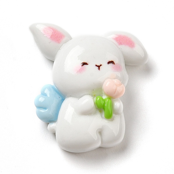 

PandaHall Opaque Resin Cabochons, Rabbit, Pink, 27.5x23x9mm Resin Rabbit Pink