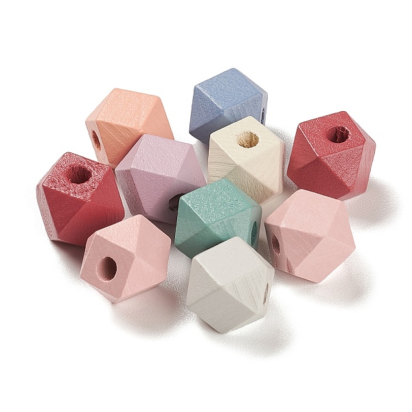 

PandaHall Spray Painted Natural Maple Wood Beads, Hexagon, Mixed Color, 12x12x16mm, Hole: 3mm Maple Wood Hexagon Multicolor