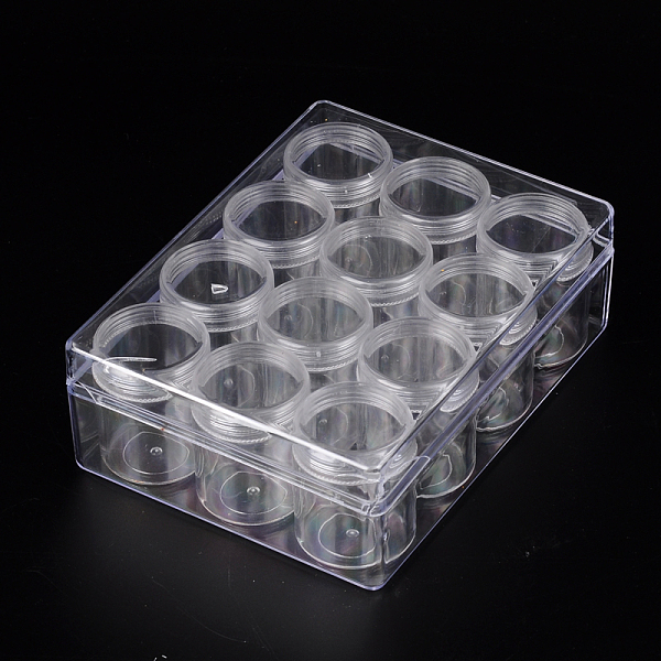 

PandaHall (Defective Closeout Sale), Column Plastic Bead Containers, Clear, 16x12.2x5.5cm Plastic Column Clear