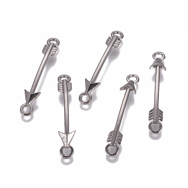 

PandaHall Alloy Links connectors, Arrow, Gunmetal, 43x6x3mm, Hole: 3mm Alloy Sports