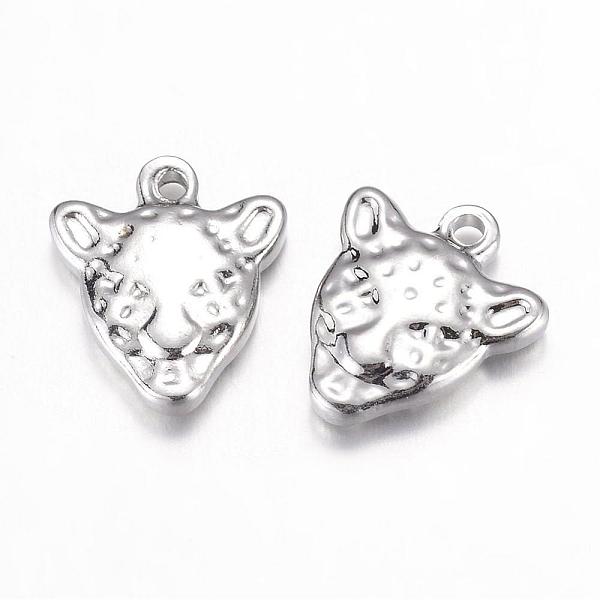 

PandaHall 201 Stainless Steel Charms, Leopard Head, Stainless Steel Color, 13.5x12x3mm, Hole: 1mm 201 Stainless Steel Leopard