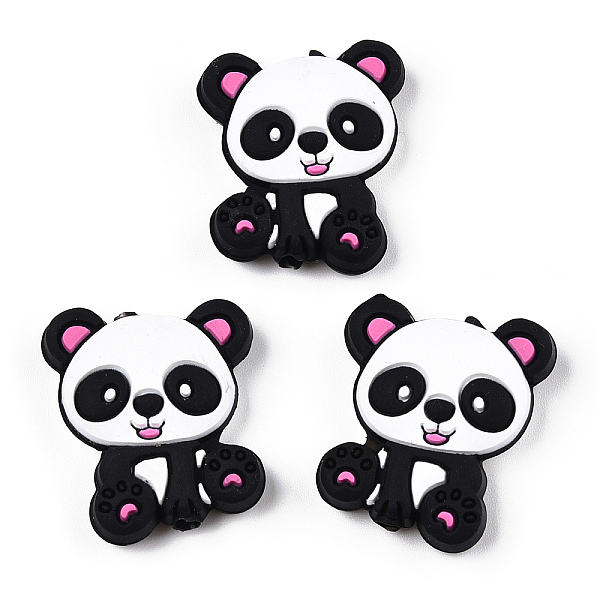 

PandaHall Silicone Focal Beads, Panda, Hot Pink, 29x24x7mm, Hole: 2.5mm Silicone Panda Pink
