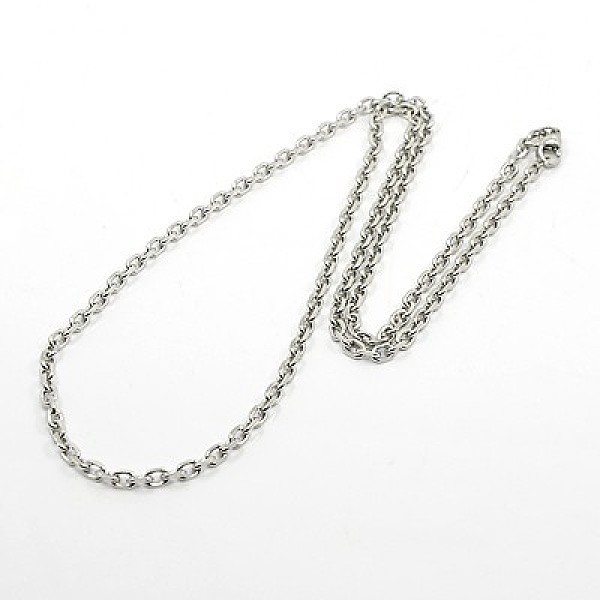 

PandaHall 304 Stainless Steel Necklaces, Cable Chain Necklace, with Lobster Claw Clasps, Stainless Steel Color, 21.6 inch(55cm) 304...