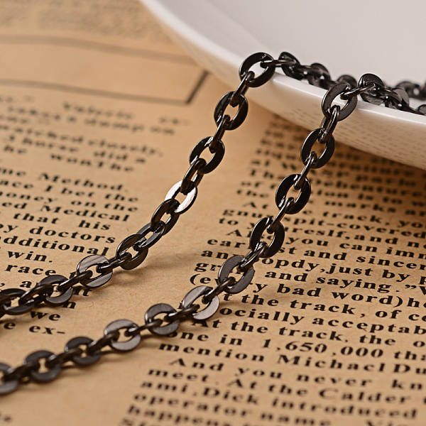 

PandaHall 304 Stainless Steel Cable Chains, Unwelded, with Spool, Electrophoresis Black, 4x3x0.8mm, about 32.8 Feet(10m)/roll 304 Stainless...