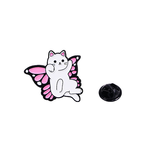 

PandaHall Cat with Butterfly Wing Alloy Enamel Badge Pins, Cute Cartoon Brooch, Clothes Decorations Bag Accessories for Women, White...