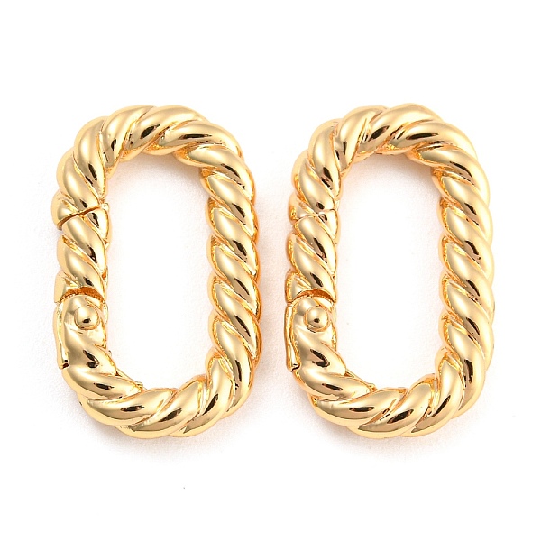 

PandaHall Brass Spring Gate Rings, Twist Oval, Real 18K Gold Plated, 19.5x11.5x3mm, Inner Diameter: 14x5mm Brass