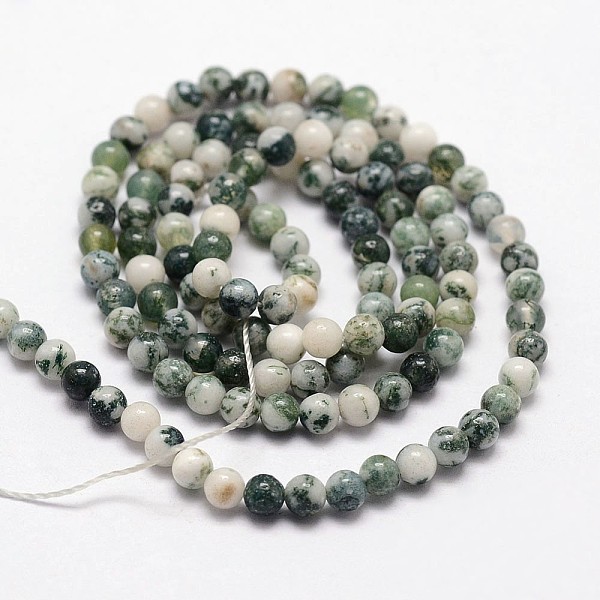 

PandaHall Natural Tree Agate Beads Strands, Round, 3mm, Hole: 0.5mm, 125pcs/strand, 15.7 inch Tree Agate Round