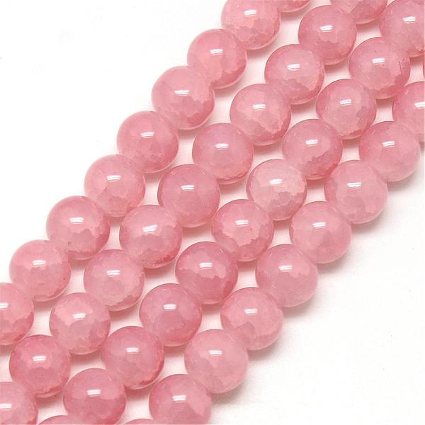 

PandaHall Baking Painted Crackle Glass Bead Strands, Round, Flamingo, 8mm, Hole: 1.3~1.6mm, about 100pcs/strand, 31.4 inch Glass Round Pink