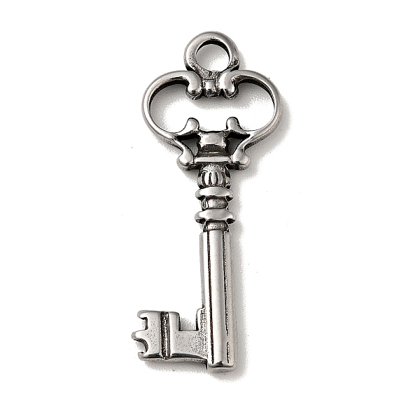 

PandaHall 304 Stainless Steel Pendants, Key Charms, Antique Silver, 30x12x2mm, Hole: 3mm 304 Stainless Steel Key