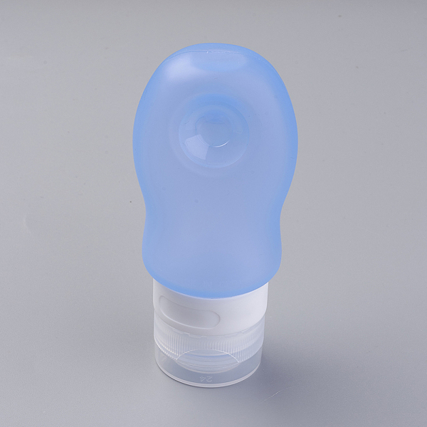 PandaHall Creative Portable Silicone Points Bottling, Shower Shampoo Cosmetic Emulsion Storage Bottle, Cornflower Blue, 109x49mm, Capacity...