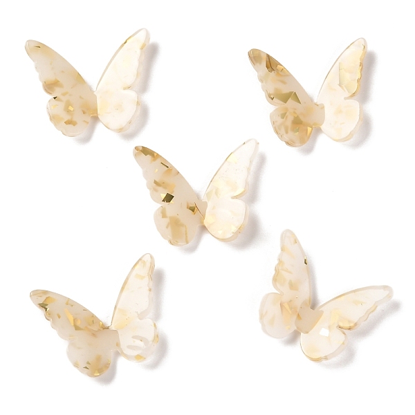 

PandaHall Transparent Resin Cabochons, with Gold Foil, for DIY Earring Accessories, Butterfly, Antique White, 22.5x27.5~28.5x4~5.5mm Resin...